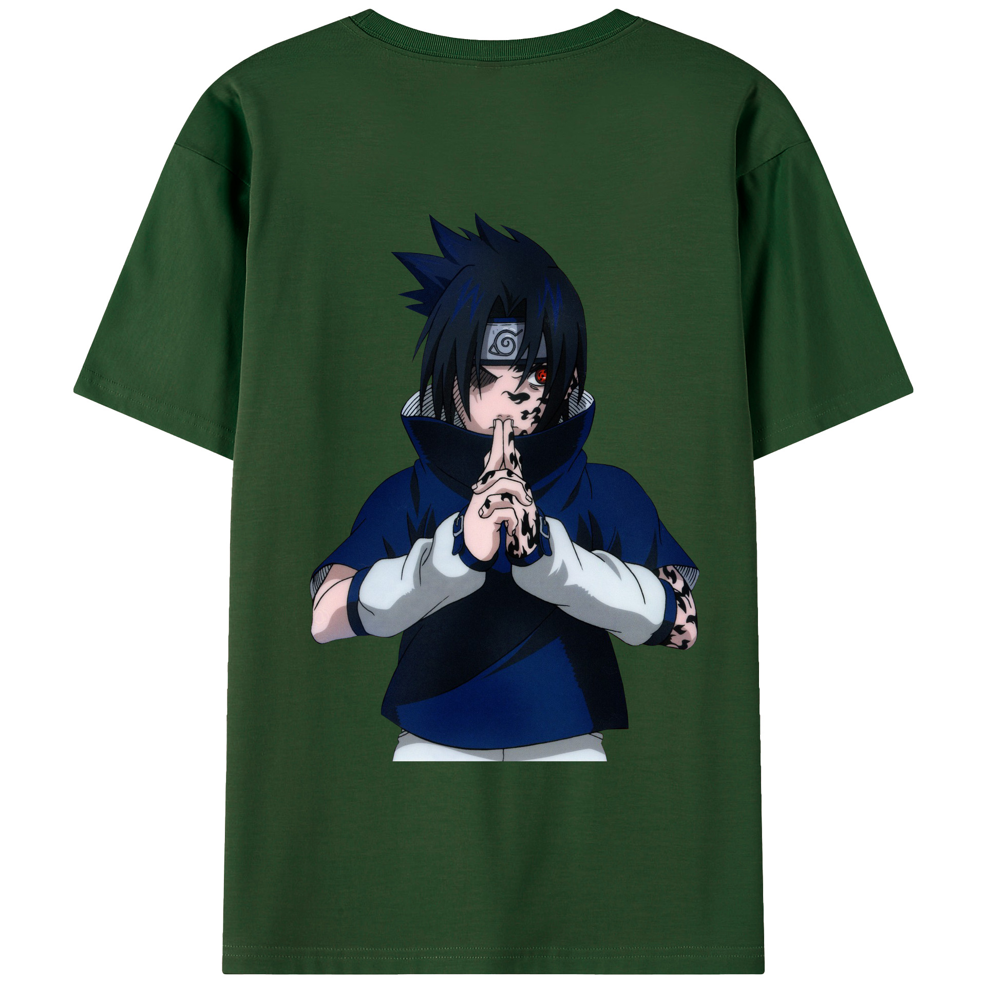 （画像用） NARUTO -ナルト- うちは サスケ Uchiha Sasuke 綿100％半袖Tシャツ（背面プリント）